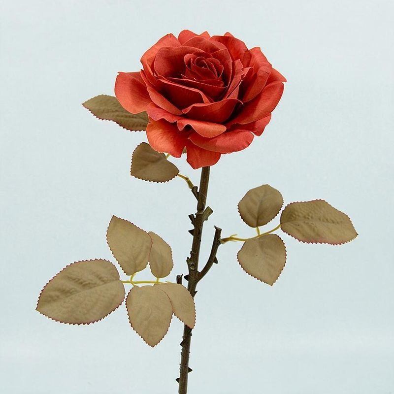 Ramo de rosas artificiales de seda, 3 tallos de 49 cm, flor de 12 cm, decoración de boda y hogar