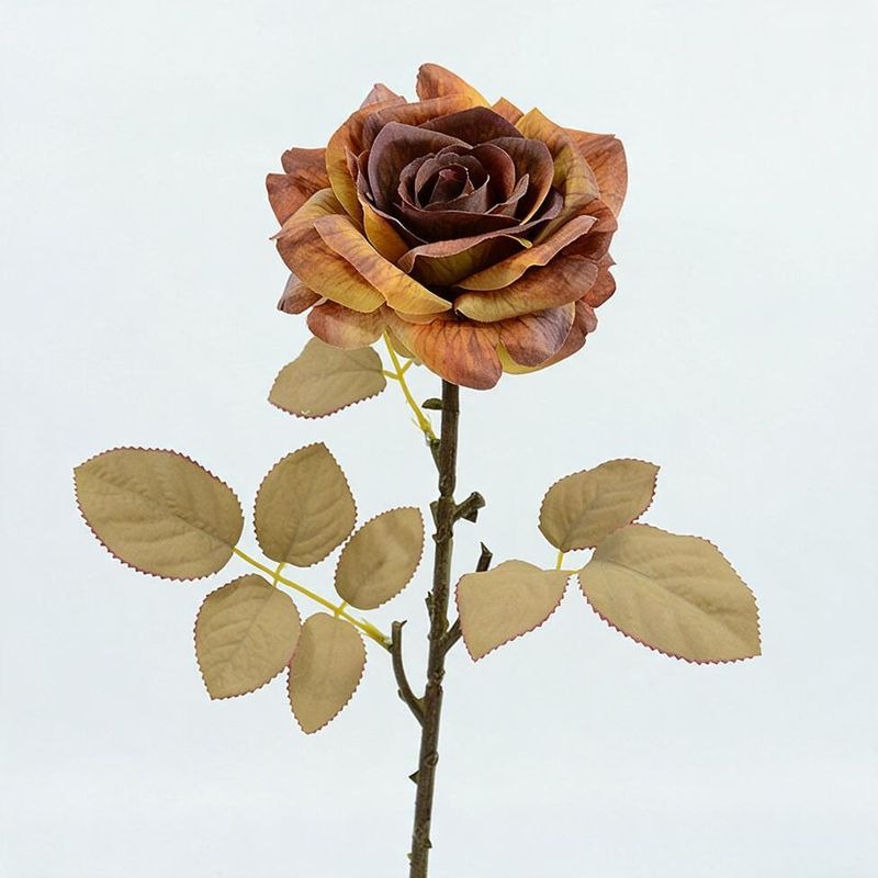 Ramo de rosas artificiales de seda, 3 tallos de 49 cm, flor de 12 cm, decoración de boda y hogar