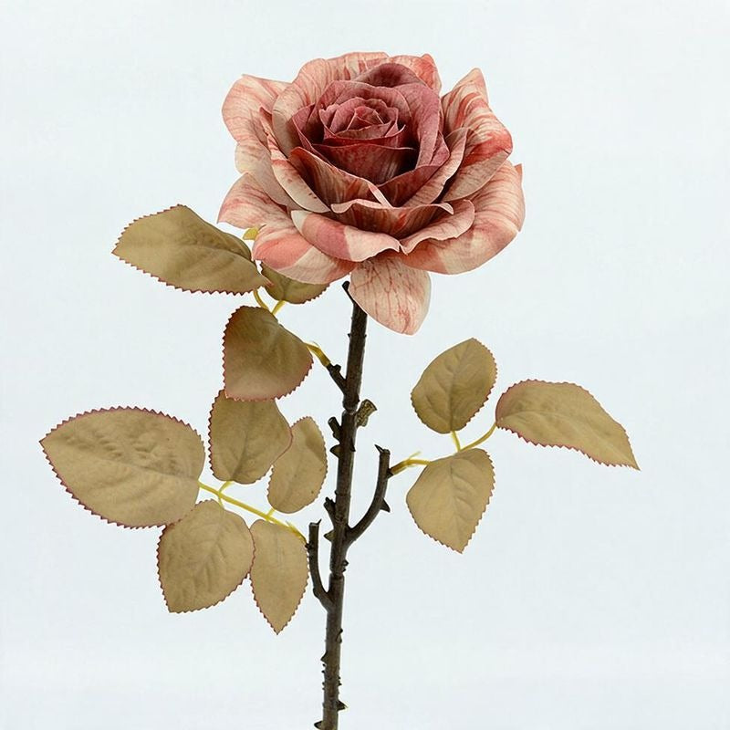Ramo de rosas artificiales de seda, 3 tallos de 49 cm, flor de 12 cm, decoración de boda y hogar
