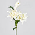 Ramo de lirios dobles artificiales, 80 cm de altura, 3 flores, decoración para bodas y hogar