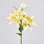 Ramo de lirios dobles artificiales, 80 cm de altura, 3 flores, decoración para bodas y hogar
