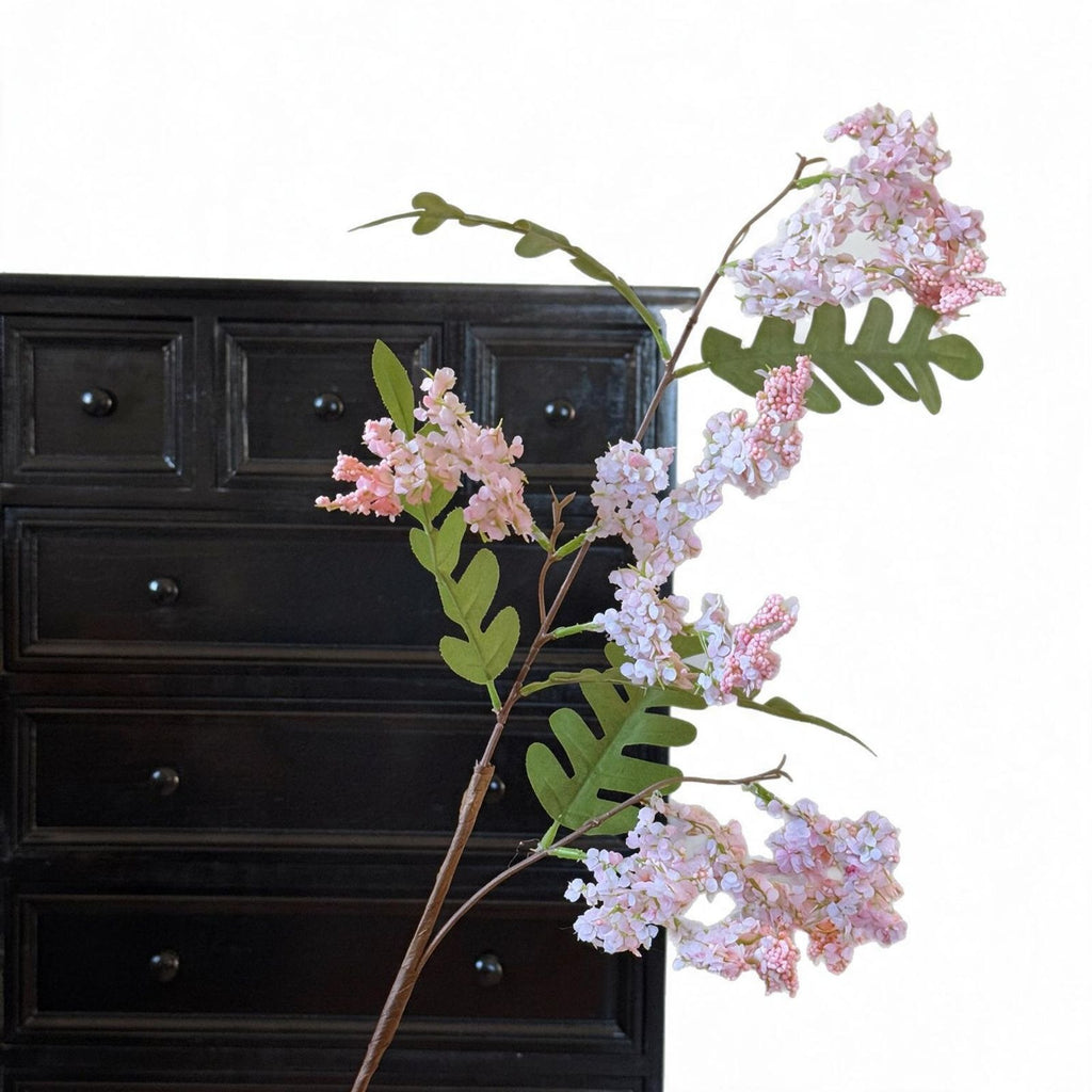 Rama Artificial de Flor de Acacia, 130 cm, Estilo Natural para Decoración de Interiores