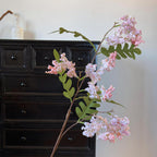 Rama Artificial de Flor de Acacia, 130 cm, Estilo Natural para Decoración de Interiores