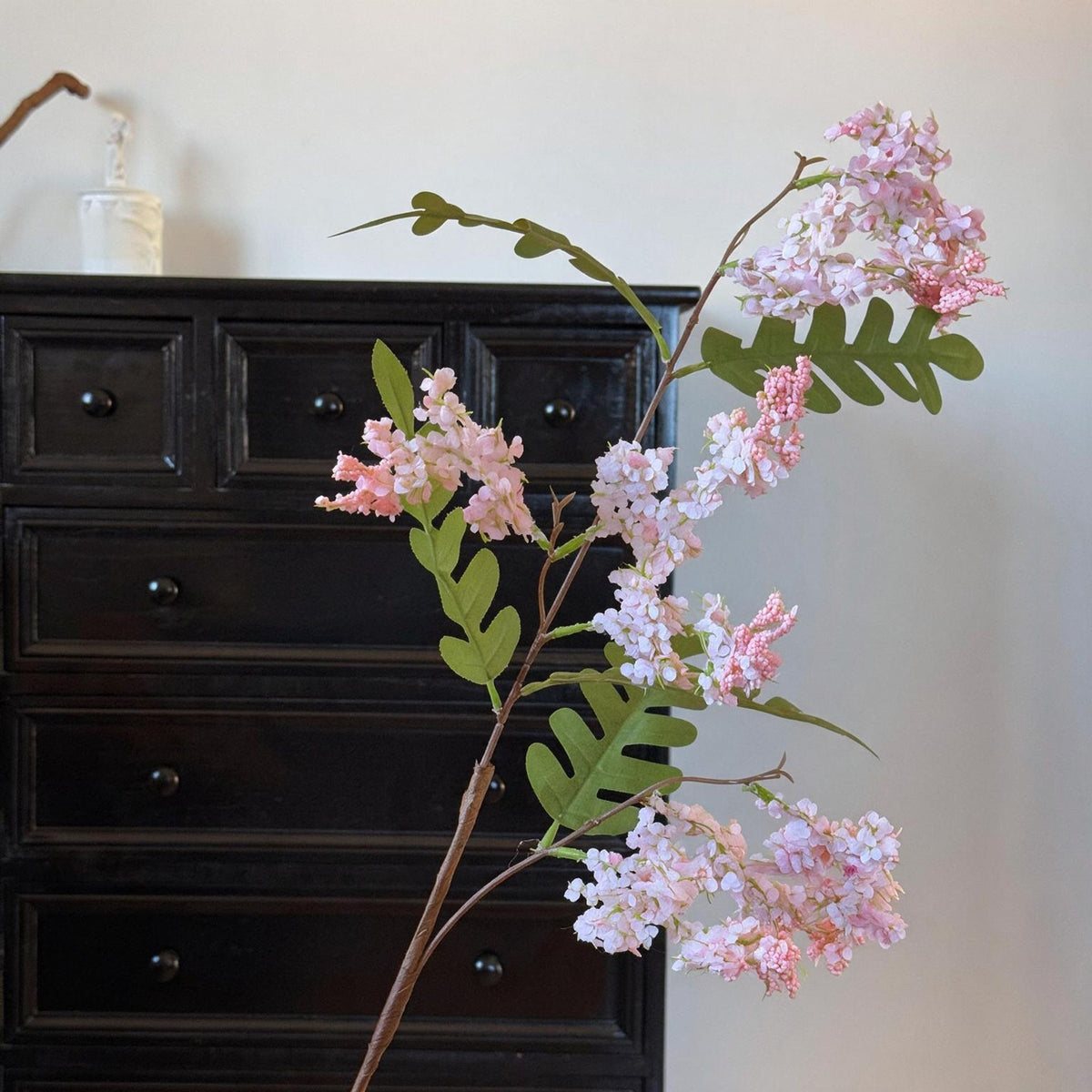 Rama Artificial de Flor de Acacia, 130 cm, Estilo Natural para Decoración de Interiores