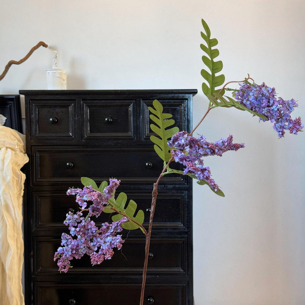 Rama Artificial de Flor de Acacia, 130 cm, Estilo Natural para Decoración de Interiores