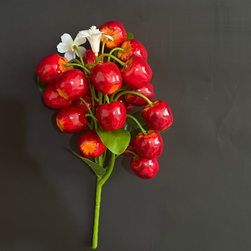 Ramo de fresas artificiales, 19 frutos, 28 cm, decoración de interior para regalo o fiesta