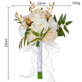Ramo de rosas artificiales para bodas, 7 flores, 29 cm, decoración nupcial y fotográfica