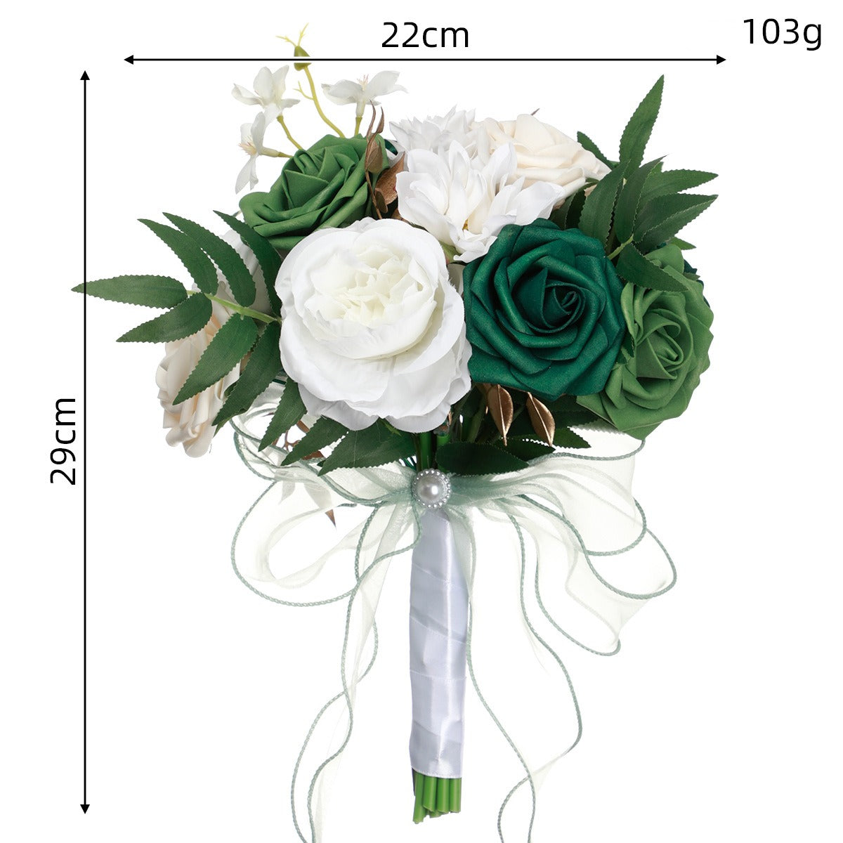 Ramo de rosas artificiales para bodas, 7 flores, 29 cm, decoración nupcial y fotográfica