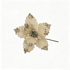 Flor artificial de pascua, cabeza suelta de 24 cm, decoración navideña y hogar, material de poliéster