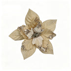 Flor artificial de pascua, cabeza suelta de 24 cm, decoración navideña y hogar, material de poliéster