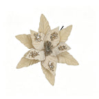 Flor artificial de pascua, cabeza suelta de 24 cm, decoración navideña y hogar, material de poliéster