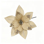 Flor artificial de pascua, cabeza suelta de 24 cm, decoración navideña y hogar, material de poliéster
