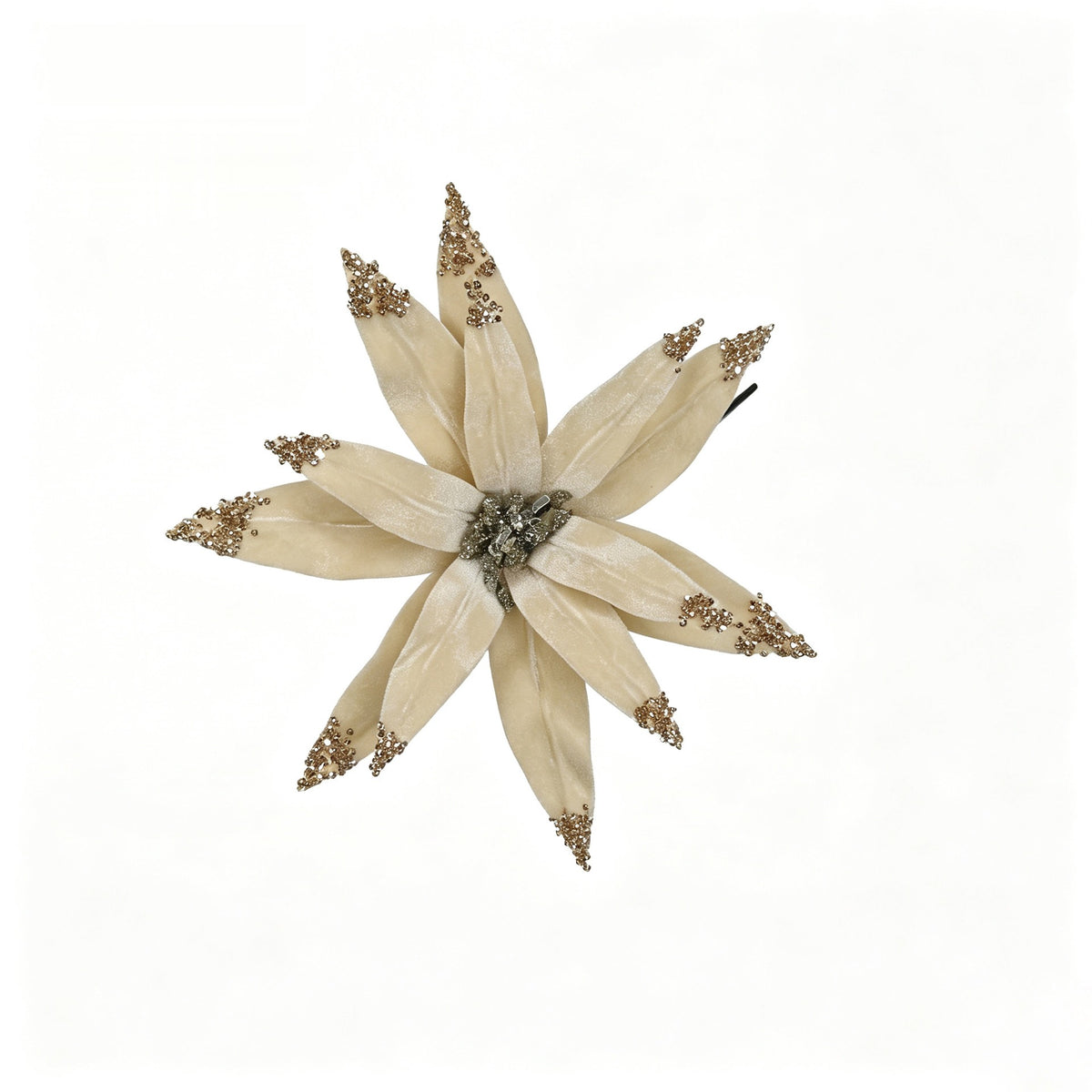 Flor artificial de pascua, cabeza suelta de 24 cm, decoración navideña y hogar, material de poliéster