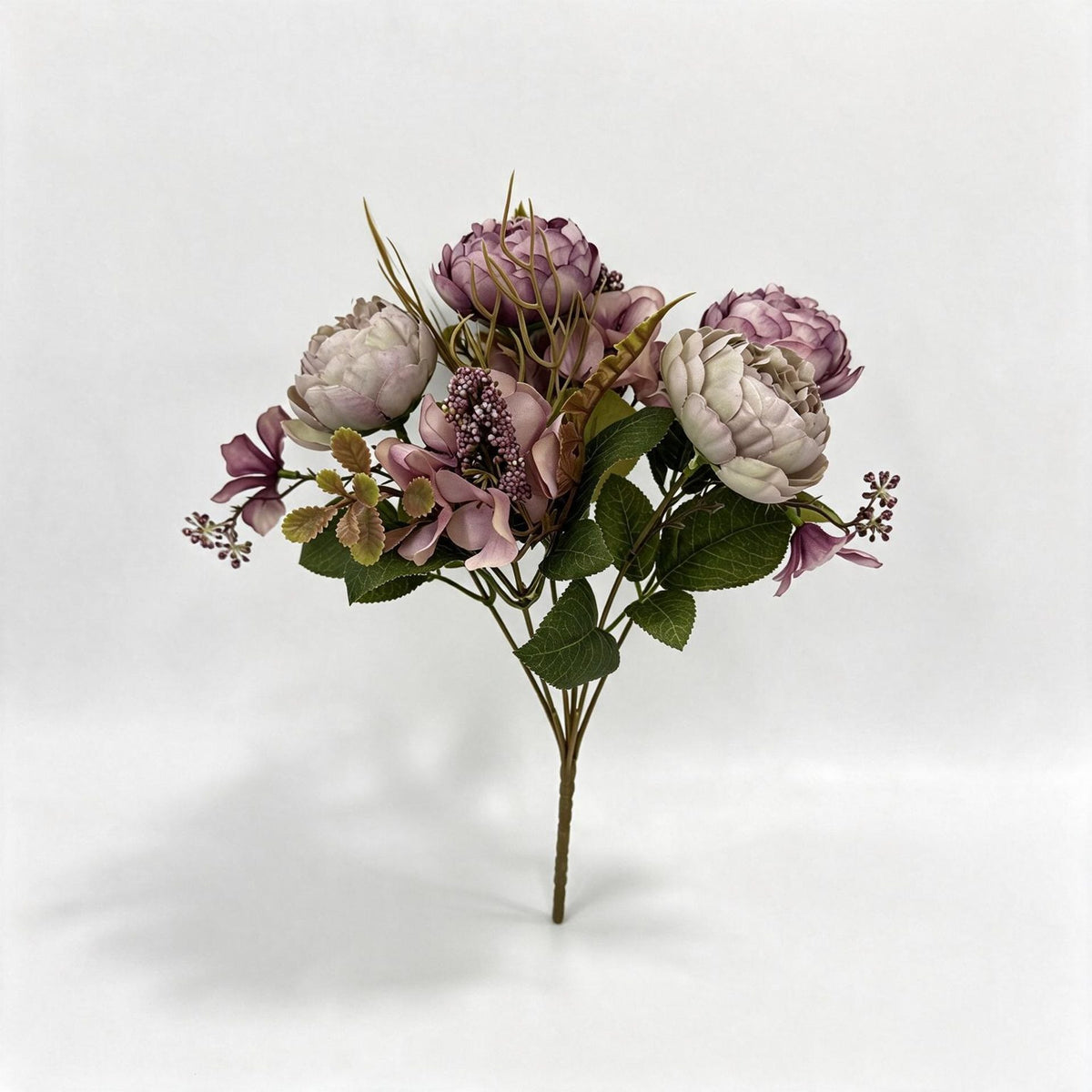 Ramo artificial de 6 peonías clásicas, 31 cm, decoración interior, bodas y hogar