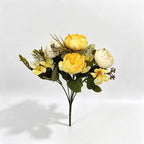 Ramo artificial de 6 peonías clásicas, 31 cm, decoración interior, bodas y hogar