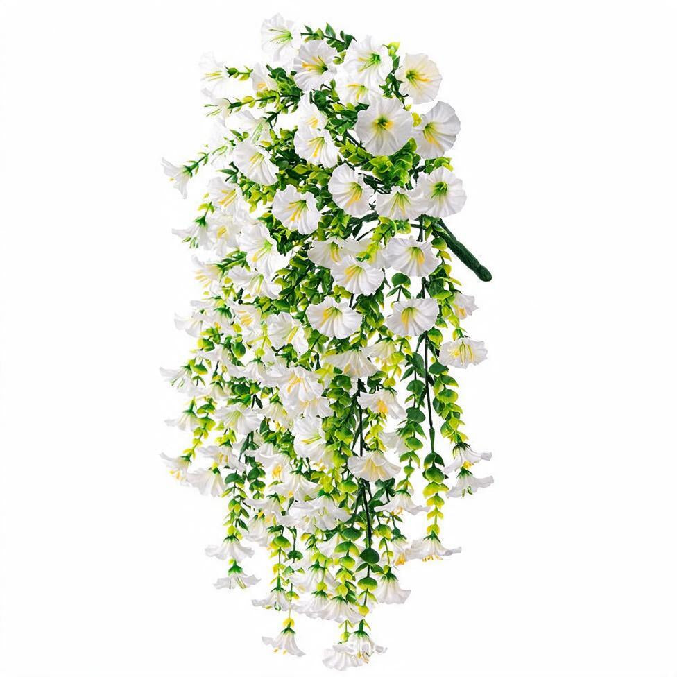 Enredadera artificial de campánulas, 45 cm, 4 unidades, decoración interior y exterior, estilo rústico