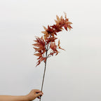 Rama artificial de hoja de arce rojo, estilo retro, 80 cm, decoración rústica y elegante para bodas y hogar