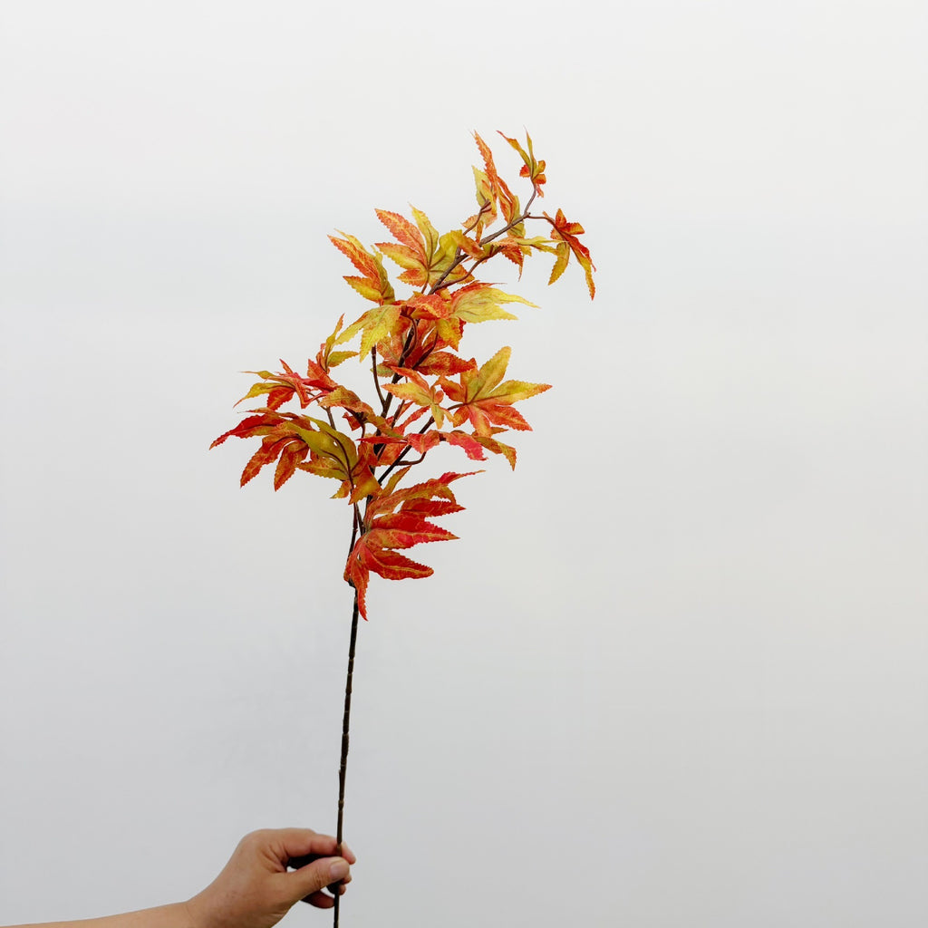 Rama artificial de hoja de arce rojo, estilo retro, 80 cm, decoración rústica y elegante para bodas y hogar