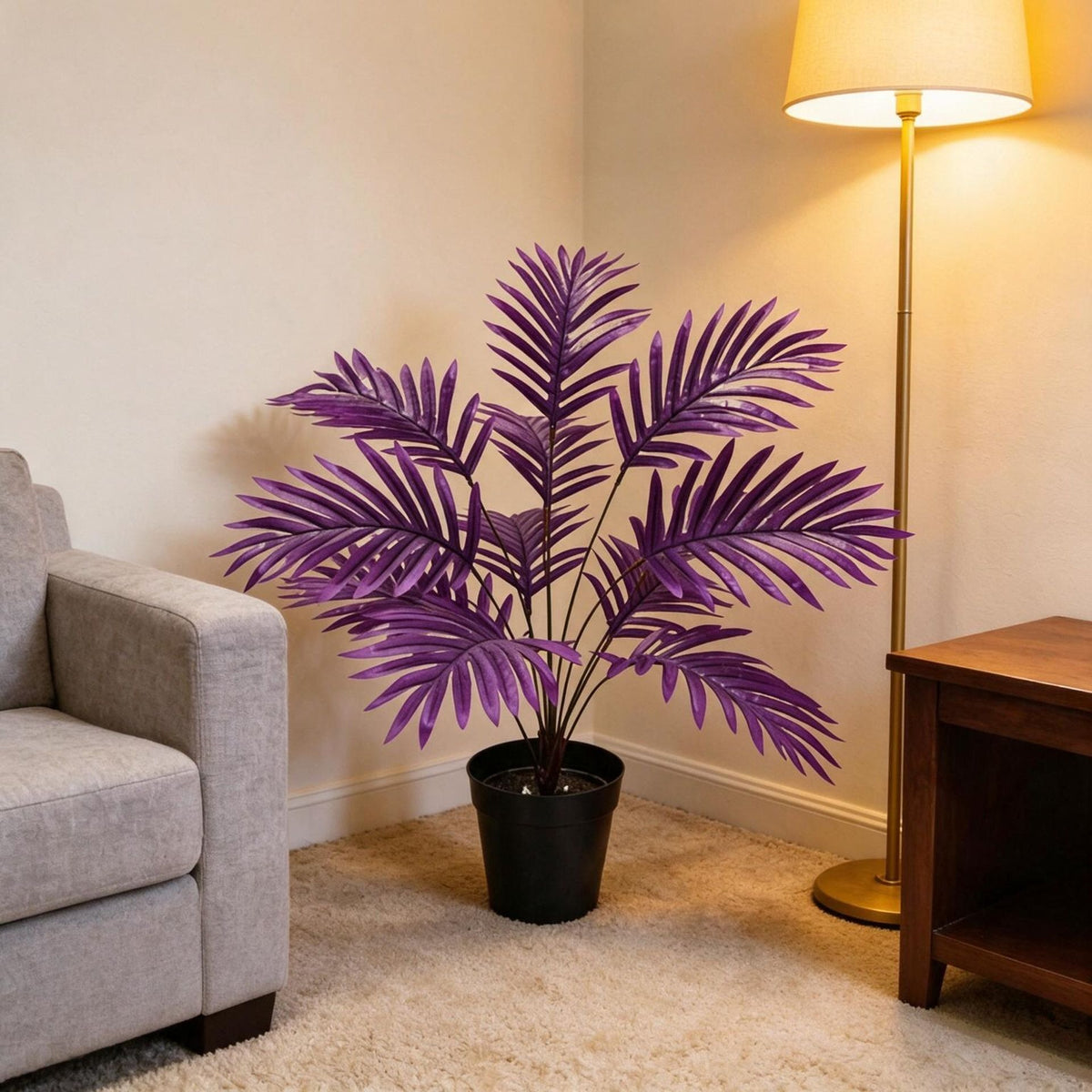 Palmera Areca Artificial de 12 Ramas, 67 cm, Plástico PE/PVC, Decoración Moderna para Hogar y Oficina