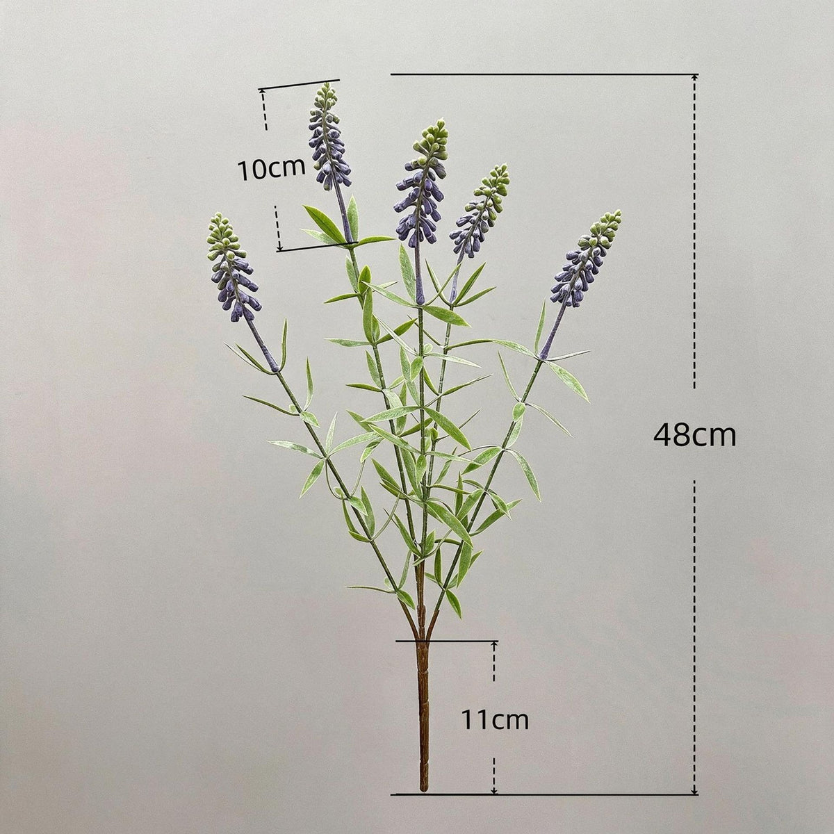 Ramita de Flores Artificiales de Lavanda y Jacinto, 48 cm, Decoración Moderna para Hogar u Oficina