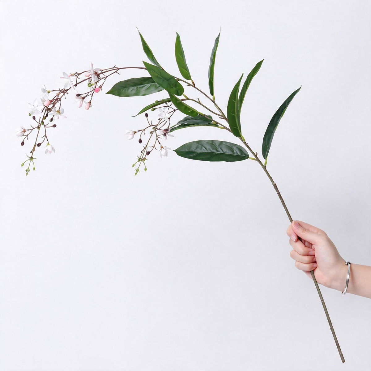 Planta Artificial de Jazmín Colgante, Arbusto de Hojas Caídas en PU, 88 cm, para Boda, Hotel y Escaparate