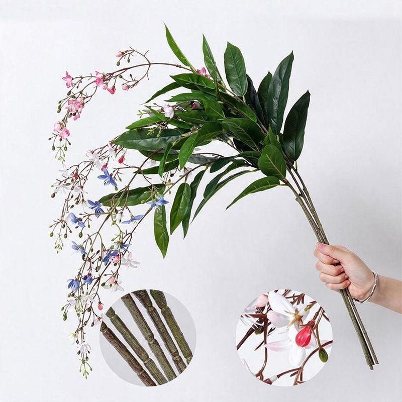 Planta Artificial de Jazmín Colgante, Arbusto de Hojas Caídas en PU, 88 cm, para Boda, Hotel y Escaparate