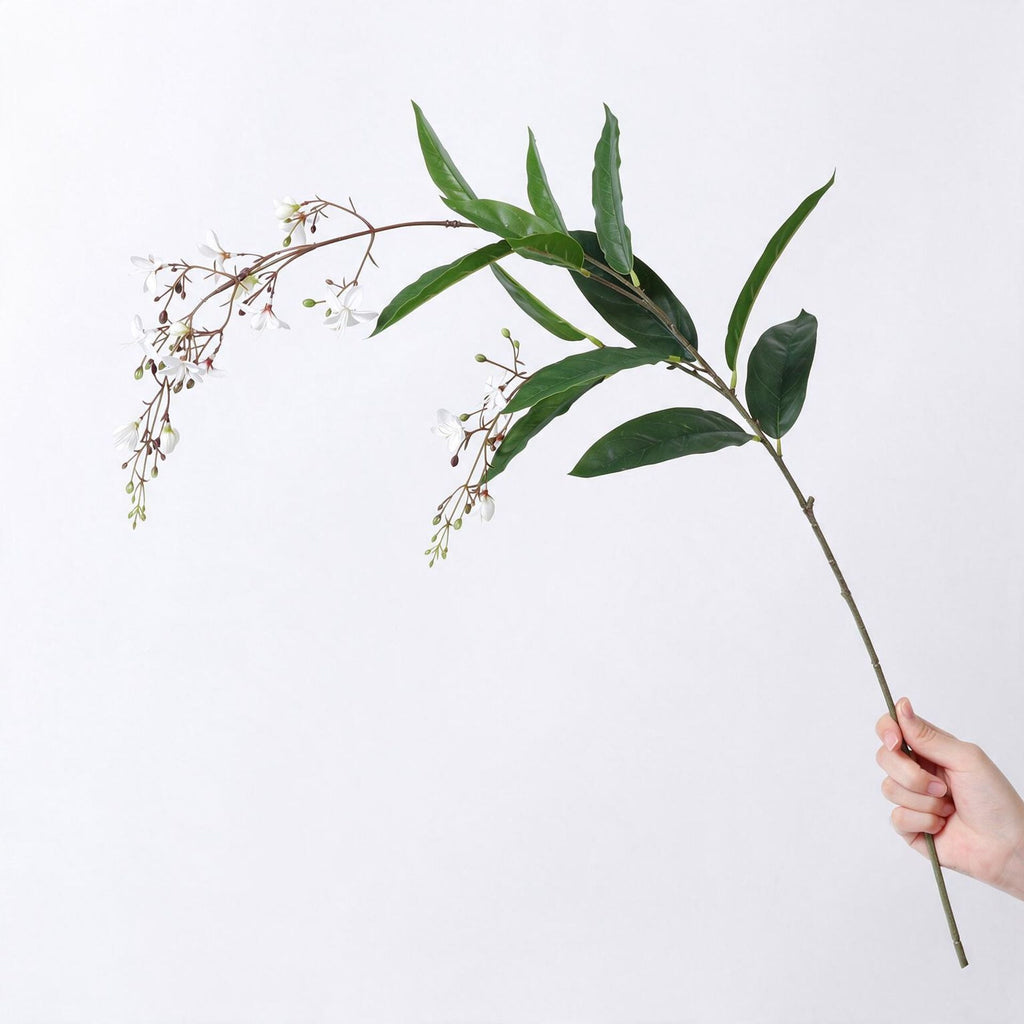 Planta Artificial de Jazmín Colgante, Arbusto de Hojas Caídas en PU, 88 cm, para Boda, Hotel y Escaparate