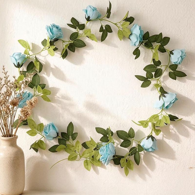 Guirnalda de Rosas Artificiales Colgante, Enredadera Estilo Campestre con 10 Cabezas de Flor, para Bodas, Arcos y Decoración del Hogar