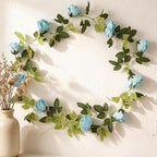 Guirnalda de Rosas Artificiales Colgante, Enredadera Estilo Campestre con 10 Cabezas de Flor, para Bodas, Arcos y Decoración del Hogar