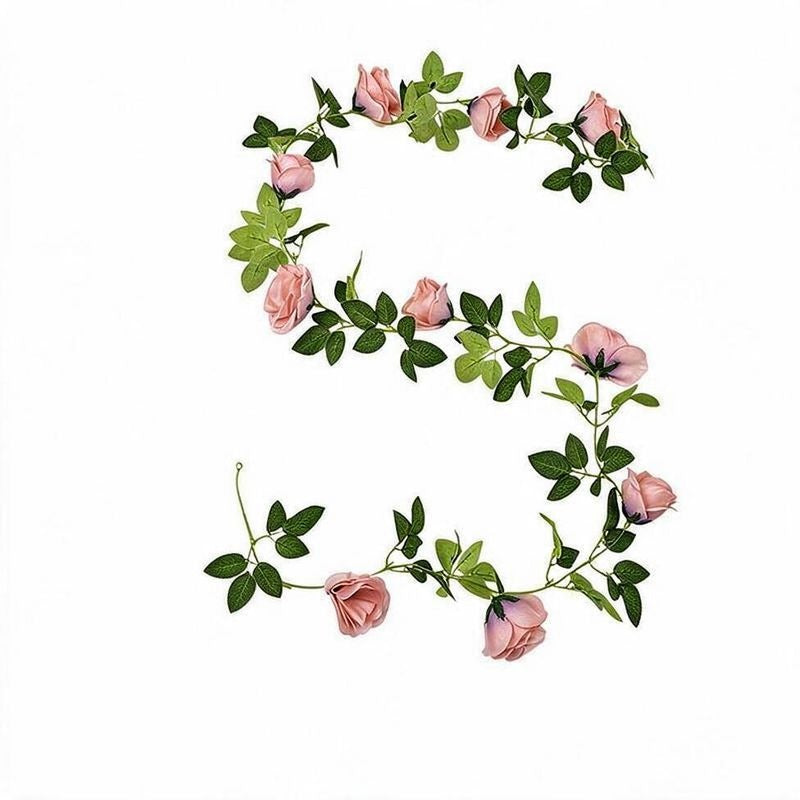 Guirnalda de Rosas Artificiales Colgante, Enredadera Estilo Campestre con 10 Cabezas de Flor, para Bodas, Arcos y Decoración del Hogar