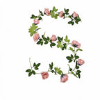Guirnalda de Rosas Artificiales Colgante, Enredadera Estilo Campestre con 10 Cabezas de Flor, para Bodas, Arcos y Decoración del Hogar
