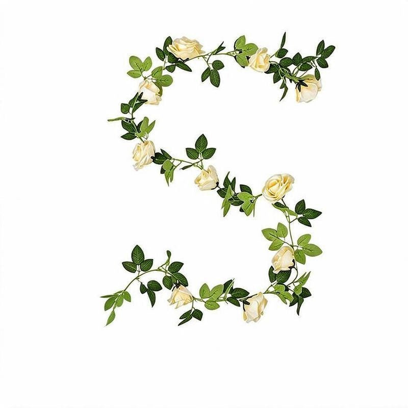Guirnalda de Rosas Artificiales Colgante, Enredadera Estilo Campestre con 10 Cabezas de Flor, para Bodas, Arcos y Decoración del Hogar