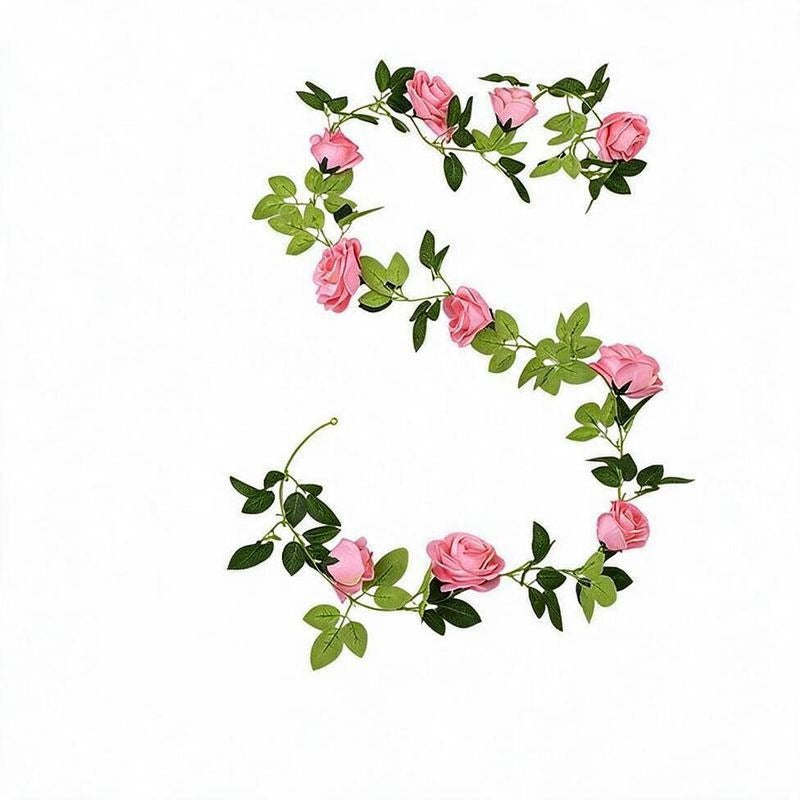 Guirnalda de Rosas Artificiales Colgante, Enredadera Estilo Campestre con 10 Cabezas de Flor, para Bodas, Arcos y Decoración del Hogar
