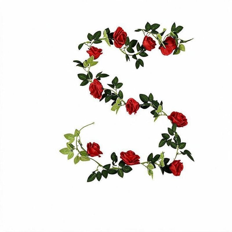Guirnalda de Rosas Artificiales Colgante, Enredadera Estilo Campestre con 10 Cabezas de Flor, para Bodas, Arcos y Decoración del Hogar