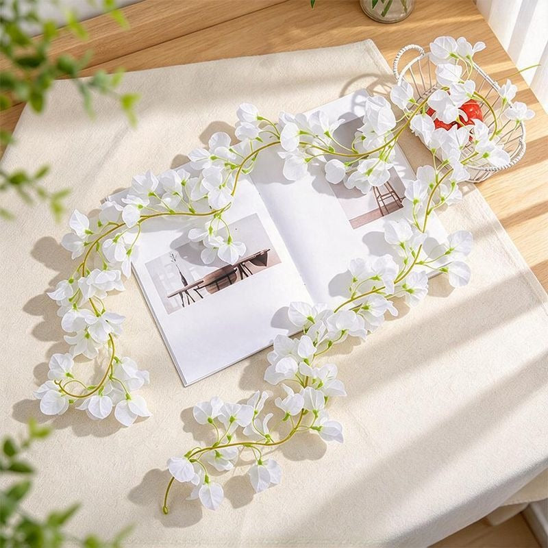 Guirnalda de Buganvilla Artificial Colgante, Enredadera de Plástico con 135 Flores, para Interior, Bodas y Escaparates