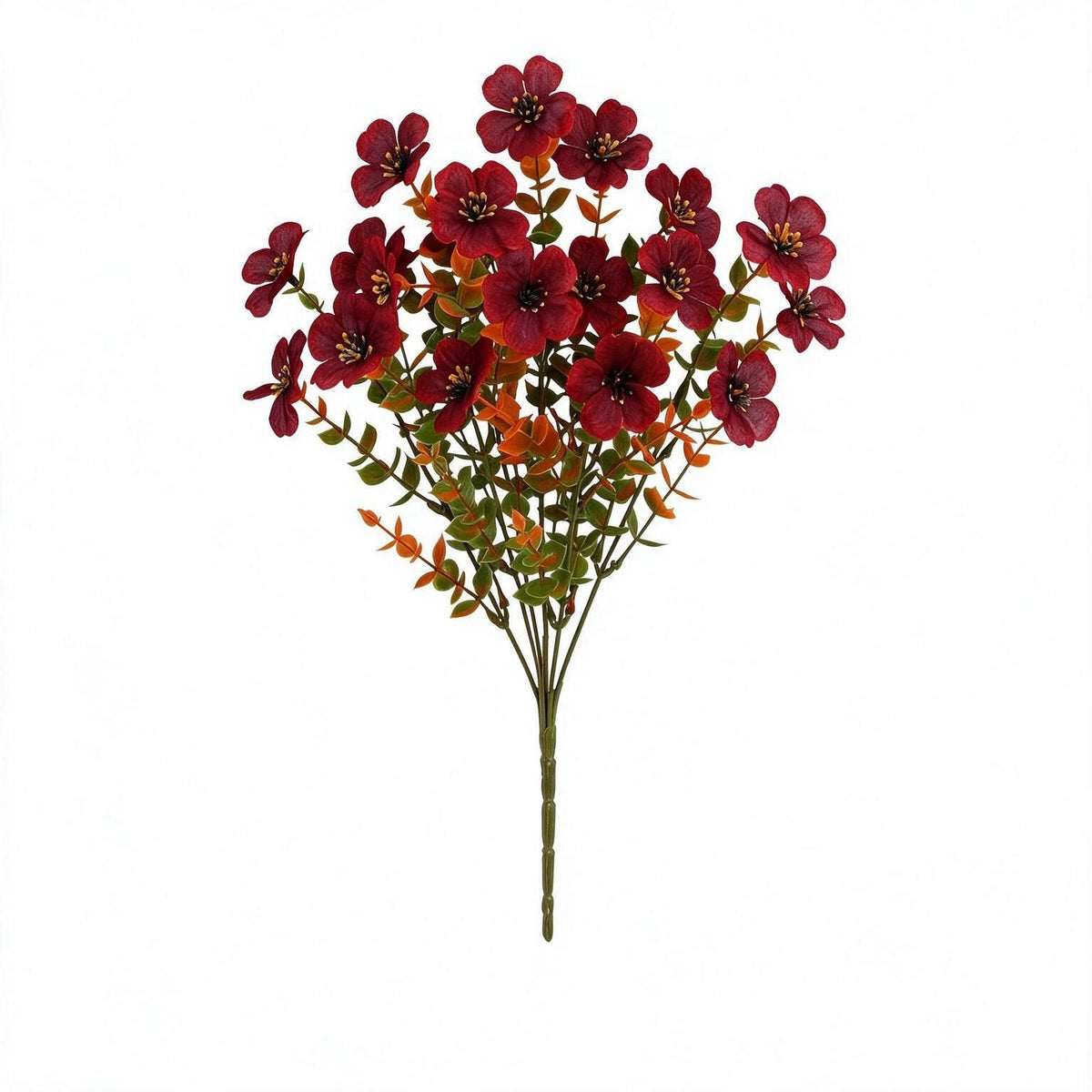 Eucalipto Artificial en Rama, Pack de 5 Ramos con 18 Hojas, Plástico, Decoración Nórdica para Casa, Bodas y Fiestas