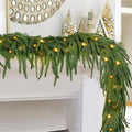 Guirnalda Artificial de Pino Norfolk con Luces, Pack de 3 Ramas Colgantes de Plástico, Decoración de Navidad y Hogar