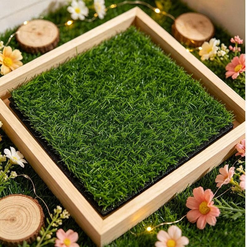 Césped Artificial en Bloque Verde, Estilo Nórdico, 1 Pieza, 20 cm, Decoración DIY para Hogar, Escaparate y Bodas