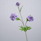 Ramo de flores artificiales con 3 cabezas, scabiosa, clavel y margarita, tacto aterciopelado, para hogar y bodas