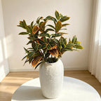Planta Artificial Croton de Plástico, Una Rama Tipo Arbusto, para Salón, Hotel y Escaparate