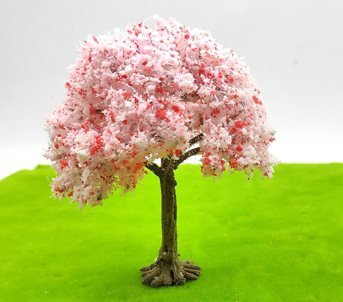 Árbol de Melocotonero en Flor en Miniatura, Racimo de Flores de Plástico para Maquetas y Dioramas, Estilo Premium