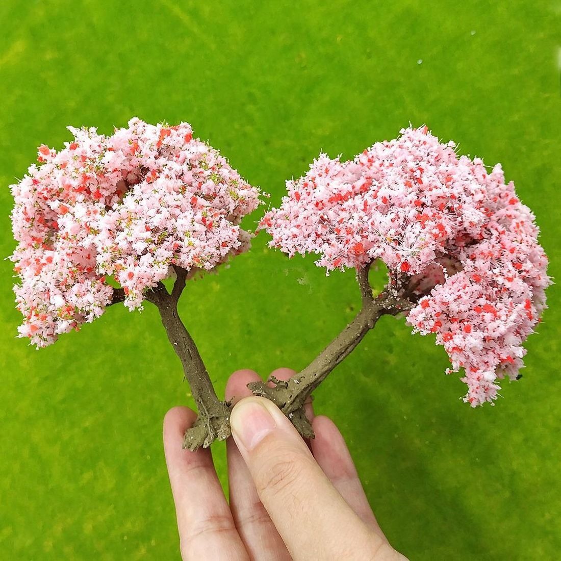 Árbol de Melocotonero en Flor en Miniatura, Racimo de Flores de Plástico para Maquetas y Dioramas, Estilo Premium