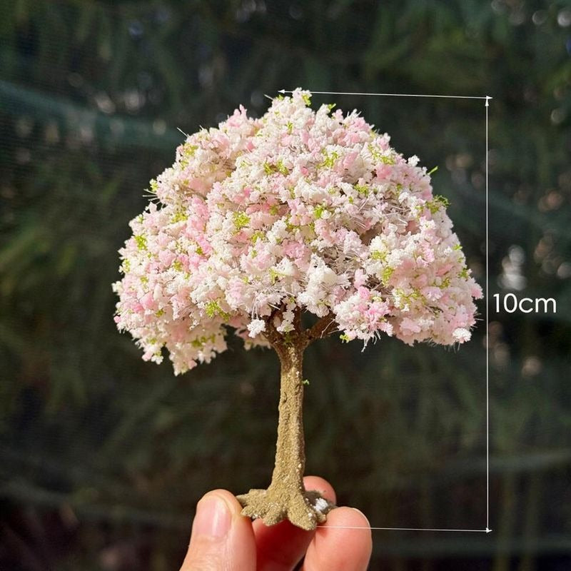 Árbol de Melocotonero en Flor en Miniatura, Racimo de Flores de Plástico para Maquetas y Dioramas, Estilo Premium