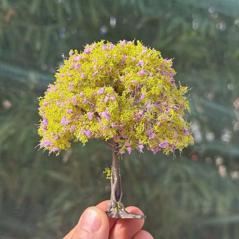 Árbol de Melocotonero en Flor en Miniatura, Racimo de Flores de Plástico para Maquetas y Dioramas, Estilo Premium