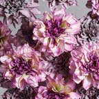 Dalia Artificial de Tela Efecto Seda, Tallo Único con 1 Flor, Borde Tostado, Decoración para Hogar, Bodas y Escaparates
