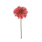 Dalia Artificial de Tela Efecto Seda, Tallo Único con 1 Flor, Borde Tostado, Decoración para Hogar, Bodas y Escaparates