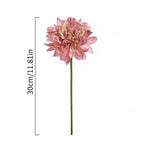 Dalia Artificial de Tela Efecto Seda, Tallo Único con 1 Flor, Borde Tostado, Decoración para Hogar, Bodas y Escaparates