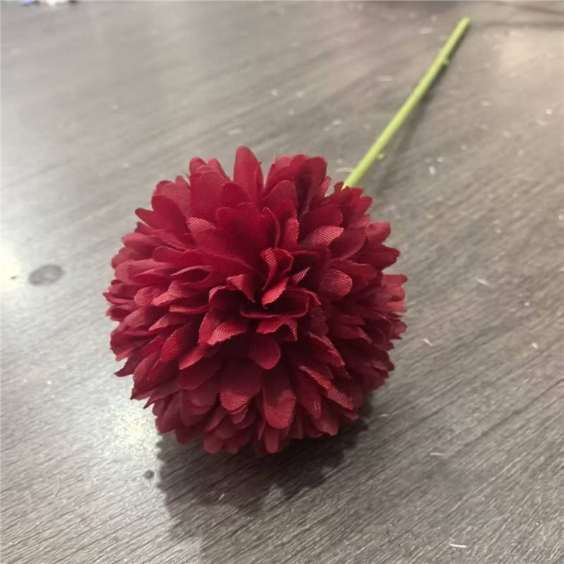 Flor Artificial Crisantemo Pompón, Tallo Único con 1 Flor, Tela Estilo Seda, Colores Macarons, Bodas y Decoración del Hogar
