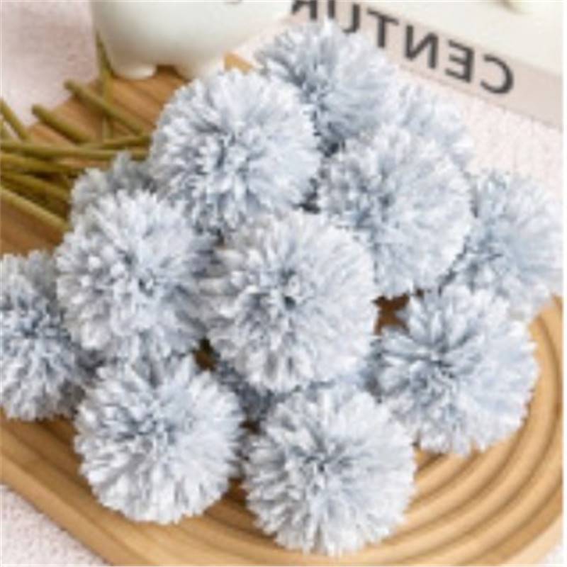 Flor Artificial Crisantemo Pompón, Tallo Único con 1 Flor, Tela Estilo Seda, Colores Macarons, Bodas y Decoración del Hogar