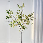 Rama Artificial de Eleagno (Olivo de Bohemia), Arbusto de Hojas de Plástico PE, Decoración para Casa, Oficina y Escaparate
